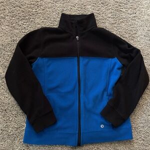 Xersion Black and Blue Kids Full Zip Fleece Jacket Size M 10/12